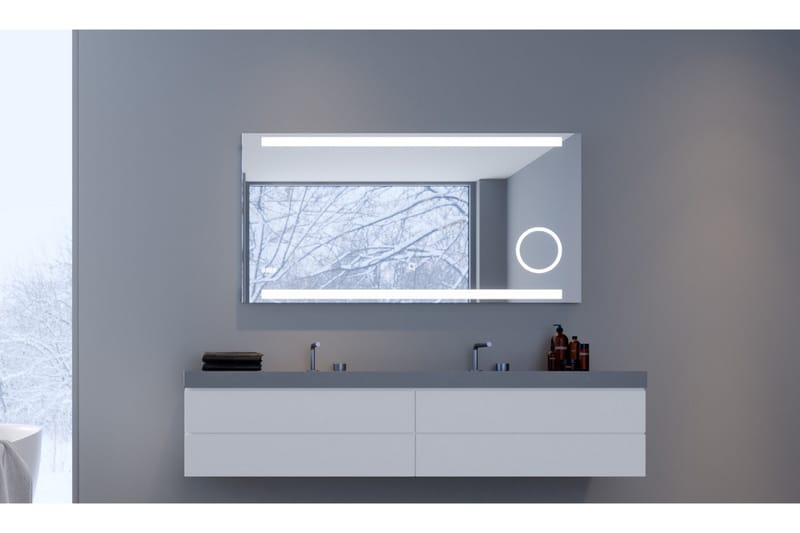 Kolerud Badeværelsesspejl 60 cm LED-belysning - Badev�ærelsesspejl - Badeværelsesspejl med belysning