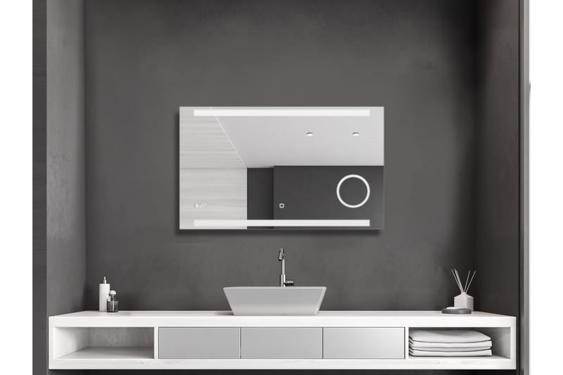 Kolerud Spejl 100x60 cm - Sølv - Badeværelsesspejl - Badeværelsesspejl med belysning