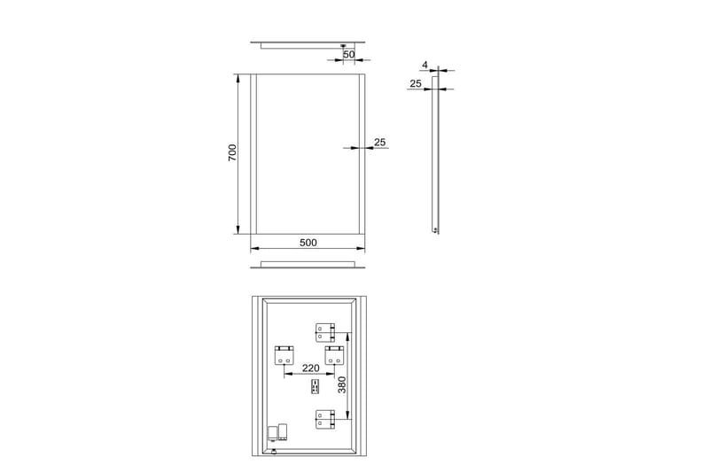 Lannabruk Badeværelsesspejl 70 cm LED-belysning - Hus & renovering - Køkken & bad - Badeværelse - Badeværelsesmøbler - Badeværelsesspejl