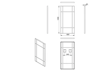 Lannabruk Spejl 60x120 cm - Sort - Hus & renovering - Køkken & bad - Badeværelse - Badeværelsesmøbler - Badeværelsesspejl