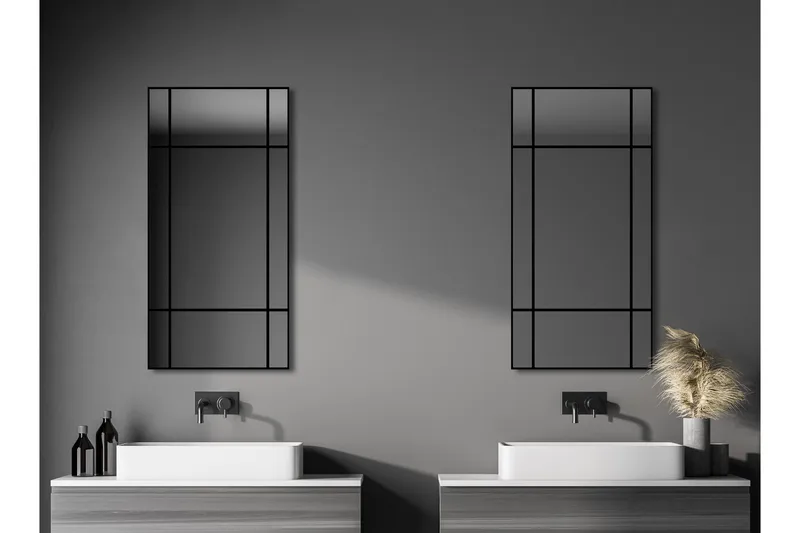 Lannabruk Spejl 60x120 cm, Sort