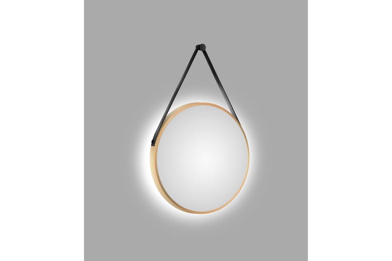 Nävesta Spejl 50 cm Rund - Guld - Badeværelsesspejl - Badeværelsesspejl med belysning