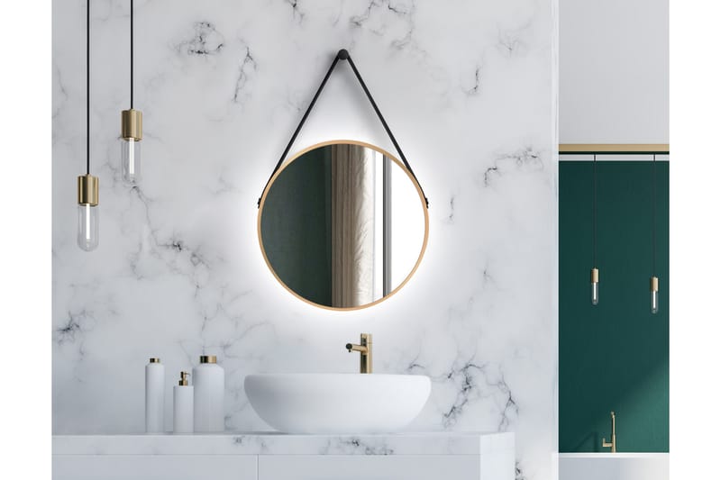 Nävesta Spejl 50 cm Rund, Guld