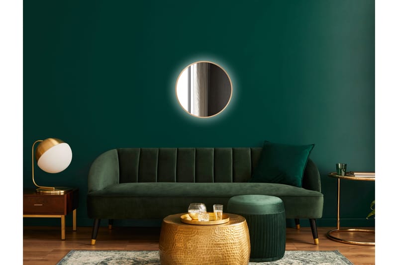 Nävesta Spejl 50 cm Rund - Guld - Hus & renovering - Køkken & bad - Badeværelse - Badeværelsesmøbler - Badeværelsesspejl