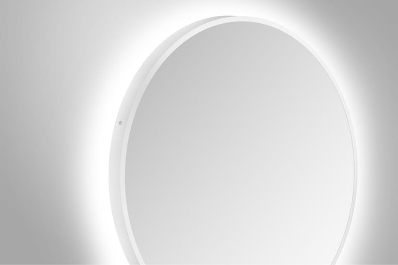 Nävesta Spejl 50 cm Rund - Hvid - Badeværelsesspejl - Badeværelsesspejl med belysning