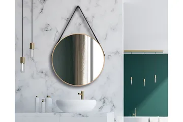 Nävesta Spejl 80 cm Rund - Guld - Hus & renovering - Køkken & bad - Badeværelse - Badeværelsesmøbler - Badeværelsesspejl