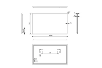 Norrbyn Badeværelsesspejl 70 cm LED-belysning - Hus & renovering - Køkken & bad - Badeværelse - Badeværelsesmøbler - Badeværelsesspejl