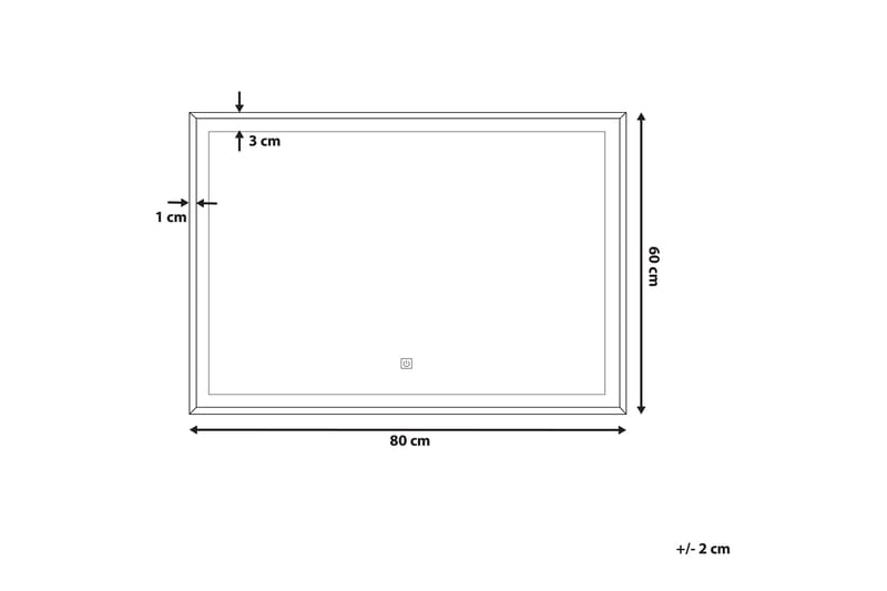 Tooms spejl LED 60x80 cm - Sølv - Badeværelsesspejl - Badeværelsesspejl med belysning