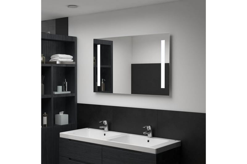 vægspejl med LED til badeværelset 100 x 60 cm - Sølv - Badeværelsesspejl - Badeværelsesspejl med belysning