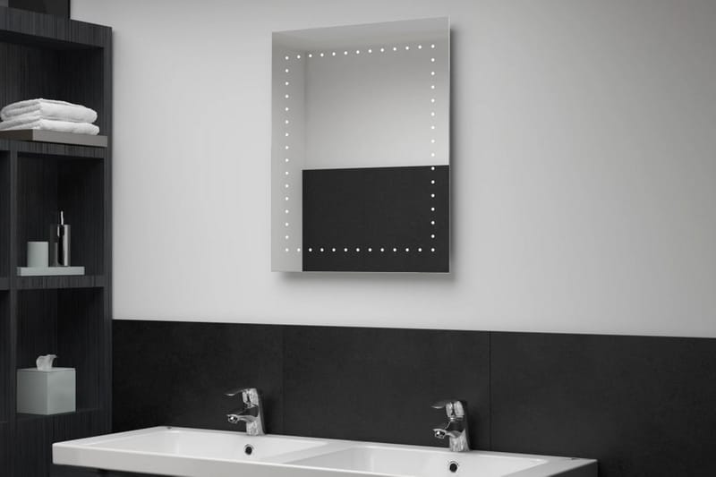 vægspejl med LED til badeværelset 50 x 60 cm - Sølv - Badeværelsesspejl - Badeværelsesspejl med belysning