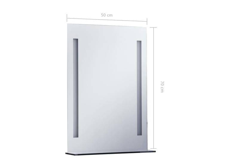vægspejl med LED til badeværelset 50 x 70 cm - Sølv - Badeværelsesspejl - Badeværelsesspejl med belysning