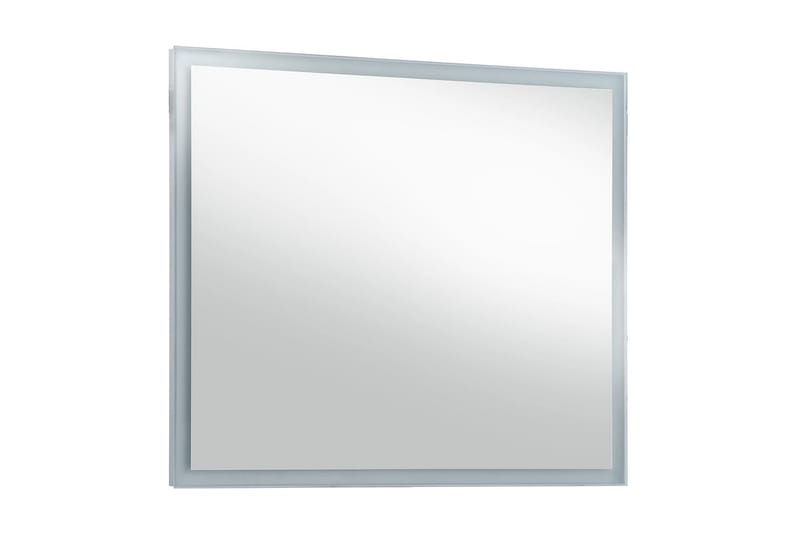 vægspejl med LED til badeværelset 80 x 60 cm - Sølv - Badeværelsesspejl - Badeværelsesspejl med belysning