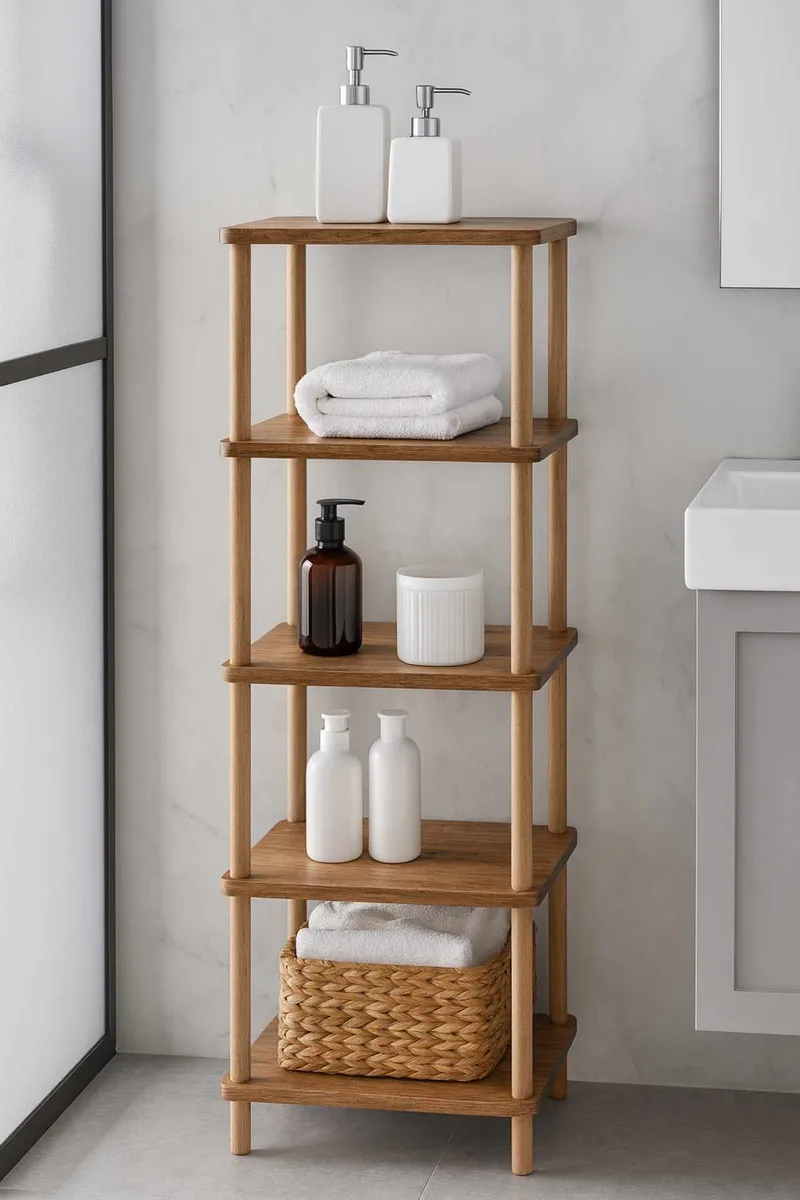 Badreol Hanah Home Pika Bath (40 x 185 x 30 cm) Fyrretræ - Fyrretræ - Hus & renovering - Køkken & bad - Badeværelse - Badeværelsesmøbler - Badeværelseshylde