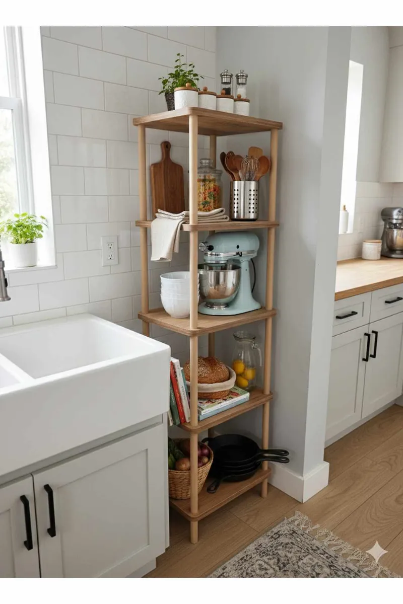 Badreol Hanah Home Pika Bath (40 x 185 x 30 cm) Fyrretræ - Fyrretræ - Hus & renovering - Køkken & bad - Badeværelse - Badeværelsesmøbler - Badeværelseshylde
