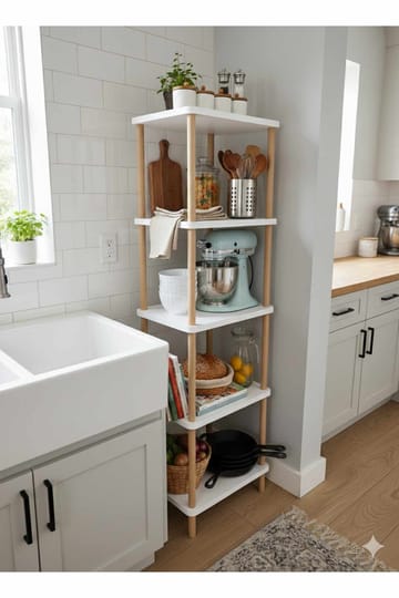 Badreol Hanah Home Pika Bath (40 x 185 x 30 cm) Hvid - Hvid - Hus & renovering - Køkken & bad - Badeværelse - Badeværelsesmøbler - Badeværelseshylde