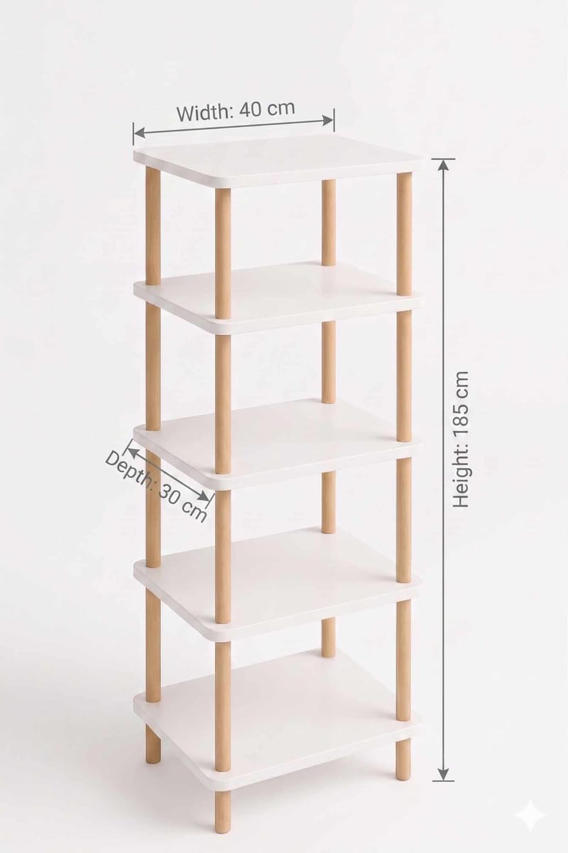 Badreol Hanah Home Pika Bath (40 x 185 x 30 cm) Hvid - Hvid - Hus & renovering - Køkken & bad - Badeværelse - Badeværelsesmøbler - Badeværelseshylde