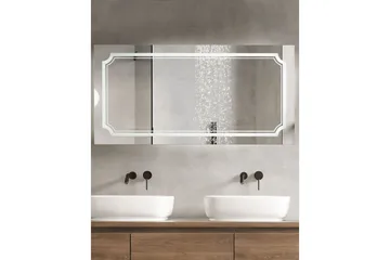 Badrumsspegel med LED Beliani Arromachnes Silver - Hus & renovering - Køkken & bad - Badeværelse - Badeværelsesmøbler - Badeværelsesspejl