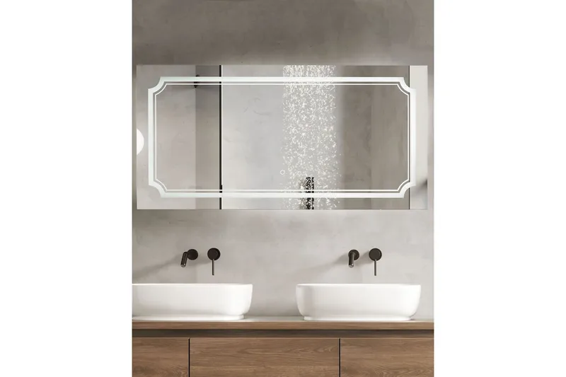 Badrumsspegel med LED Beliani Arromachnes Silver - Hus & renovering - Køkken & bad - Badeværelse - Badeværelsesmøbler - Badeværelsesspejl