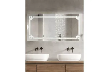 Badrumsspegel med LED Beliani Avranches Silver - Hus & renovering - Køkken & bad - Badeværelse - Badeværelsesmøbler - Badeværelsesspejl