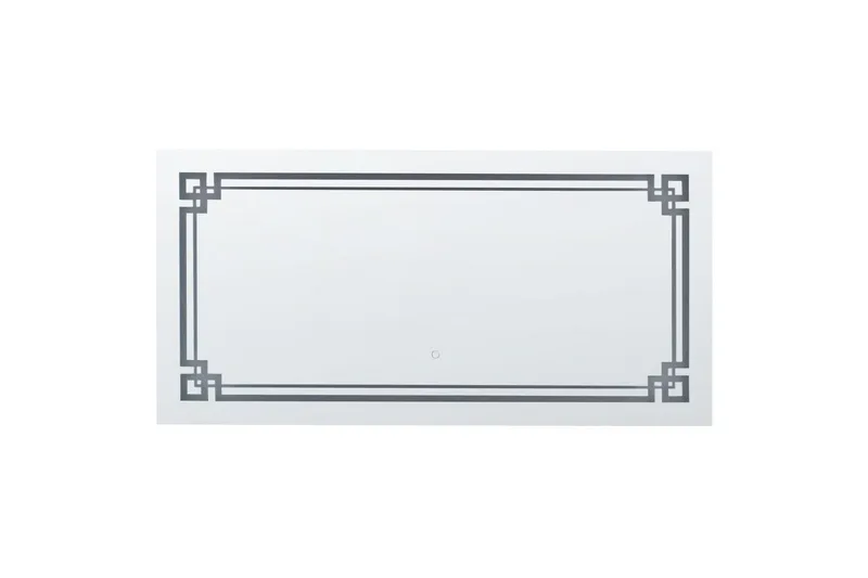 Badrumsspegel med LED Beliani Avranches Silver