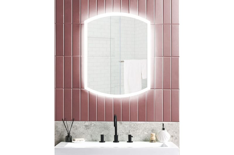 Badrumsspegel med LED Beliani Beziers Silver - Hus & renovering - Køkken & bad - Badeværelse - Badeværelsesmøbler - Badeværelsesspejl