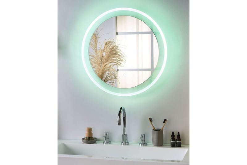 Badrumsspegel med LED Beliani Brinay Silver - Hus & renovering - Køkken & bad - Badeværelse - Badeværelsesmøbler - Badeværelsesspejl