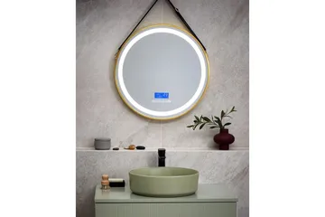 Badrumsspegel med LED Beliani Darois GOLD||Black - Hus & renovering - Køkken & bad - Badeværelse - Badeværelsesmøbler - Badeværelsesspejl