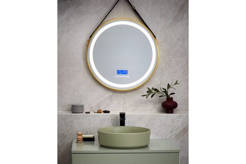 Badrumsspegel med LED Beliani Darois GOLD||Black - Hus & renovering - Køkken & bad - Badeværelse - Badeværelsesmøbler - Badeværelsesspejl