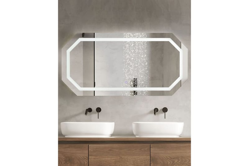 Badrumsspegel med LED Beliani Locmariaquer Silver - Hus & renovering - Køkken & bad - Badeværelse - Badeværelsesmøbler - Badeværelsesspejl