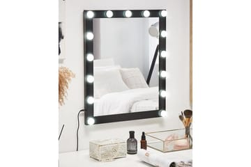 Badrumsspegel med LED Beliani Odenas Black - Hus & renovering - Køkken & bad - Badeværelse - Badeværelsesmøbler - Badeværelsesspejl