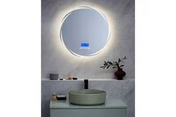 Badrumsspegel med LED Beliani Tanay Silver - Hus & renovering - Køkken & bad - Badeværelse - Badeværelsesmøbler - Badeværelsesspejl
