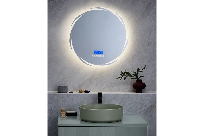 Badrumsspegel med LED Beliani Tanay Silver - Hus & renovering - Køkken & bad - Badeværelse - Badeværelsesmøbler - Badeværelsesspejl