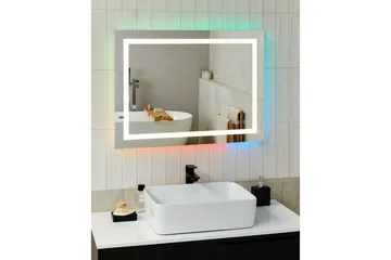 Badrumsspegel med LED Beliani Prenois Silver - Hus & renovering - Køkken & bad - Badeværelse - Badeværelsesmøbler - Badeværelsesspejl