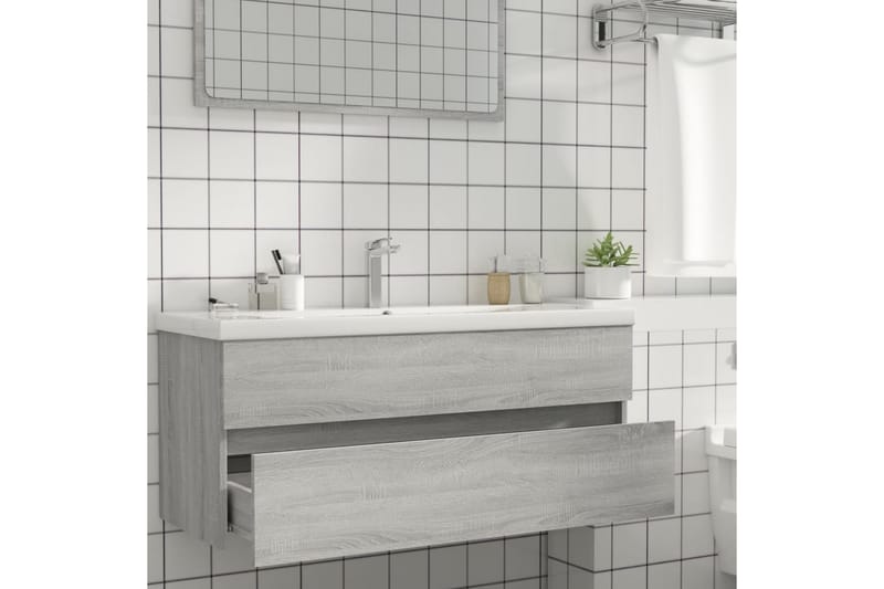 beBasic badeværelsesskab 100x38,5x45 cm konstrueret træ grå sonoma-eg - GrÃ¥ - Underskab badeværelse