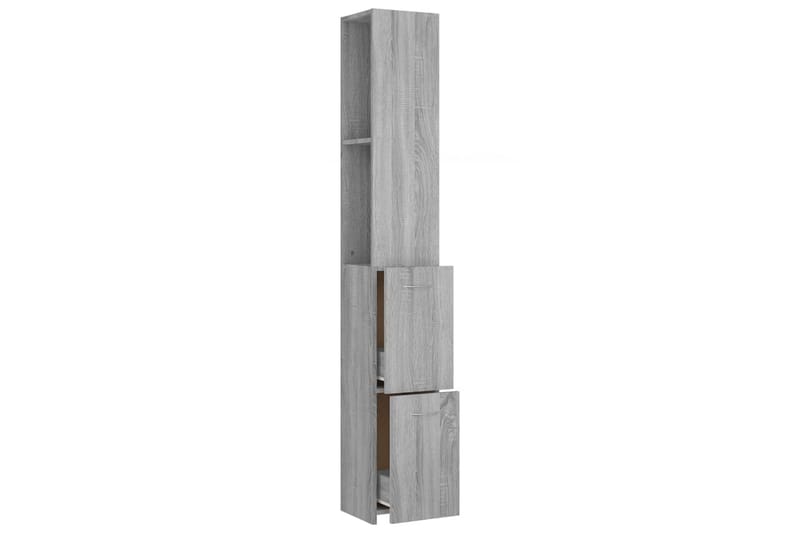 beBasic badeværelsesskab 25x25x170 cm konstrueret træ grå sonoma-eg - GrÃ¥ - Vasketøjsskab - Vægskabe & højskabe - Badeværelsesskab