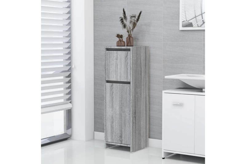 beBasic badeværelsesskab 30x30x95 cm konstrueret træ grå sonoma-eg - GrÃ¥ - Badeværelsesskab