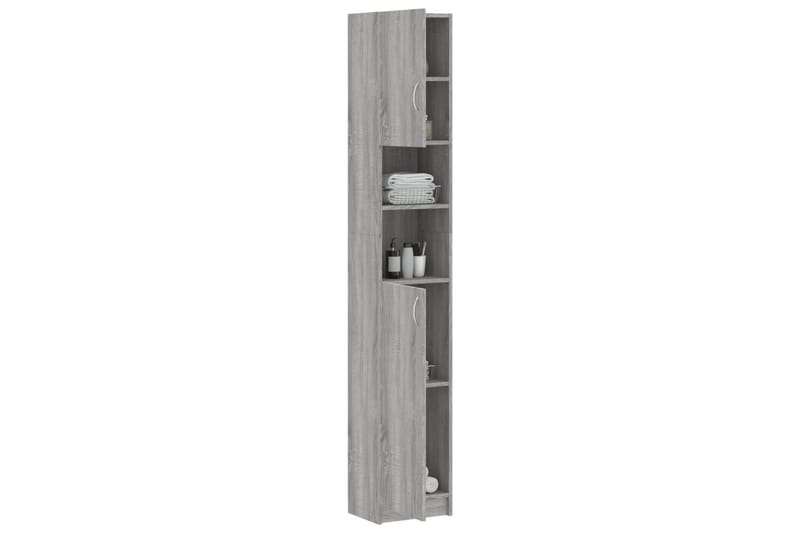 beBasic badeværelsesskab 32x25,5x190 cm konstrueret træ grå sonoma-eg - GrÃ¥ - Vasketøjsskab - Vægskabe & højskabe - Badeværelsesskab
