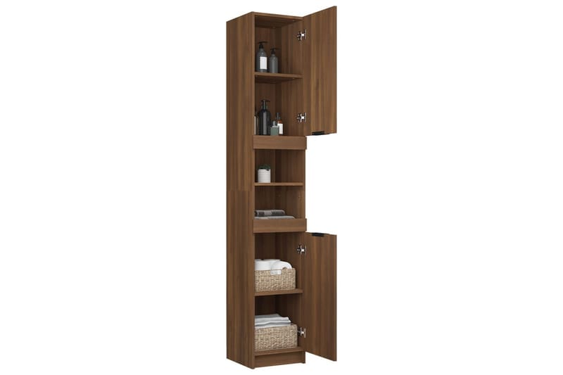 beBasic badeværelsesskab 32x34x188,5 cm konstrueret træ brunt egetræ - Brun - Hus & renovering - Køkken & bad - Badeværelse - Badeværelsesmøbler - Vægskabe & højskabe