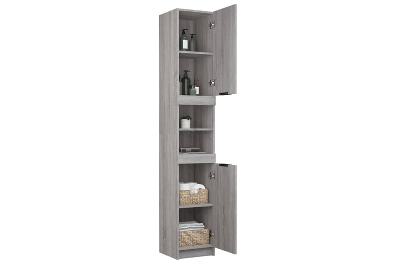 beBasic badeværelsesskab 32x34x188,5 cm konstrueret træ grå sonoma-eg - GrÃ¥ - Hus & renovering - Køkken & bad - Badeværelse - Badeværelsesmøbler - Vægskabe & højskabe