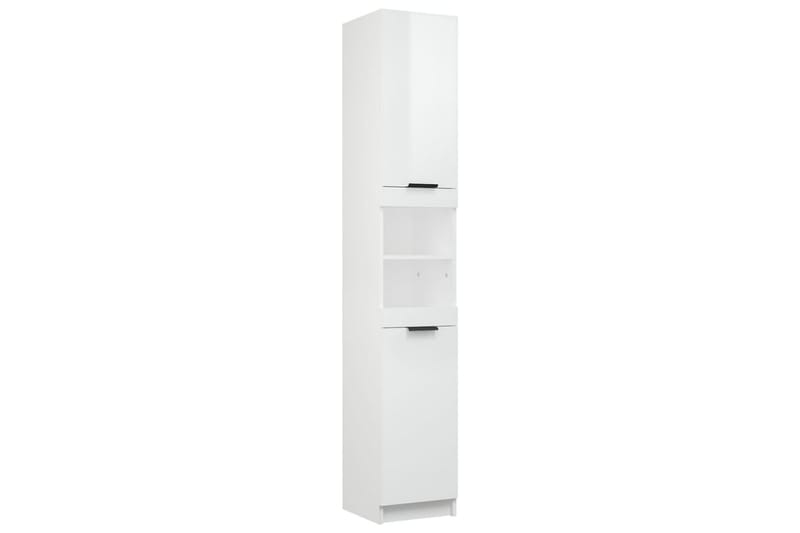 beBasic badeværelsesskab 32x34x188,5 cm konstrueret træ hvid højglans - Hvid - Hus & renovering - Køkken & bad - Badeværelse - Badeværelsesmøbler - Vægskabe & højskabe