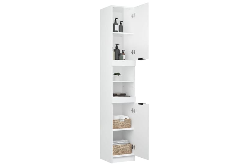 beBasic badeværelsesskab 32x34x188,5 cm konstrueret træ hvid højglans - Hvid - Hus & renovering - Køkken & bad - Badeværelse - Badeværelsesmøbler - Vægskabe & højskabe