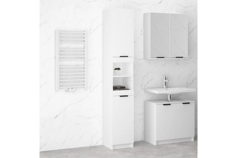 beBasic badeværelsesskab 32x34x188,5 cm konstrueret træ hvid - Hvid - Vasketøjsskab - Vægskabe & højskabe - Badeværelsesskab