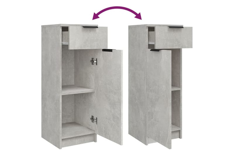 beBasic badeværelsesskab 32x34x90 cm konstrueret træ betongrå - GrÃ¥ - Badeværelsesskab