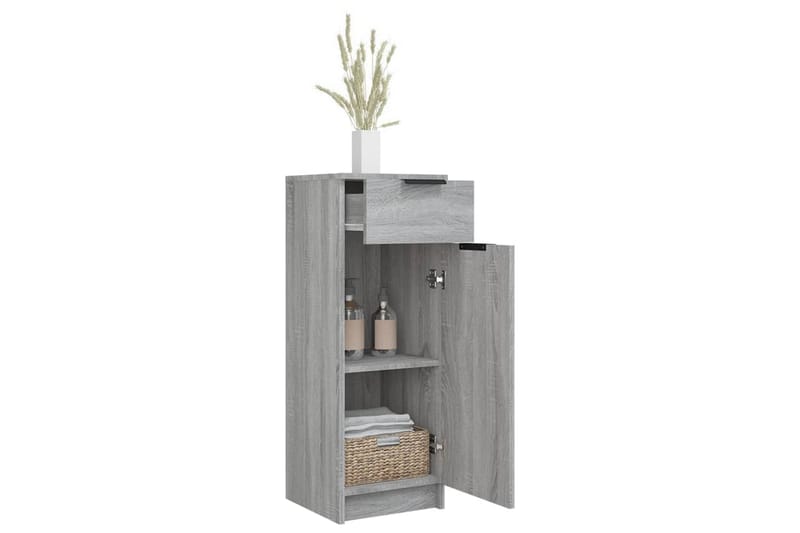 beBasic badeværelsesskab 32x34x90 cm konstrueret træ grå sonoma-eg - GrÃ¥ - Badeværelsesskab