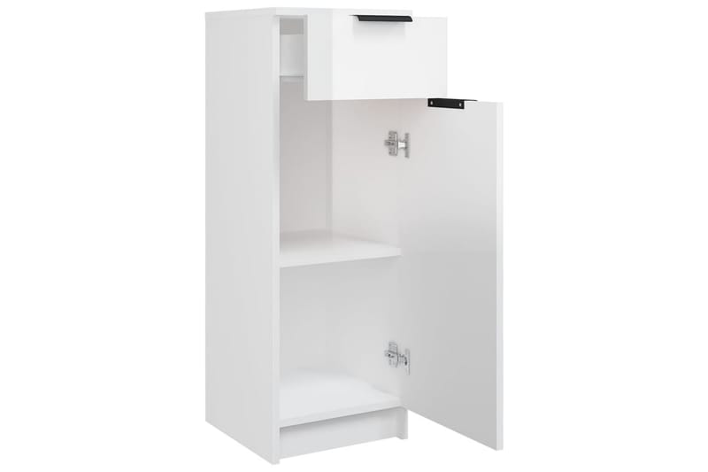 beBasic badeværelsesskab 32x34x90 cm konstrueret træ hvid højglans - Hvid - Badeværelsesskab