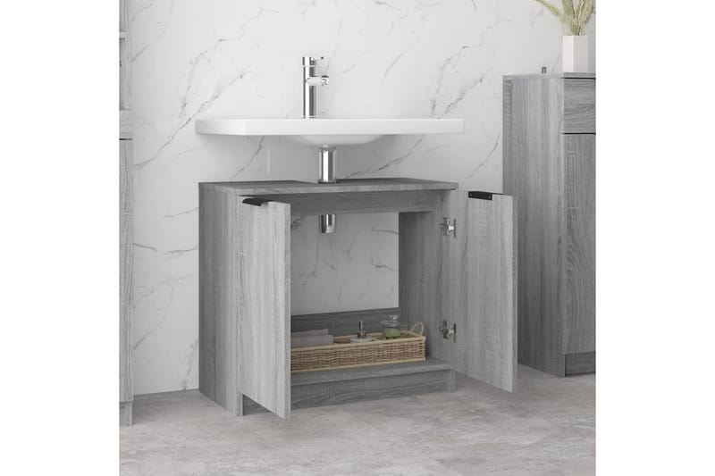 beBasic badeværelsesskab 64,5x33,5x59 cm konstrueret træ grå sonoma-eg - GrÃ¥ - Hus & renovering - Køkken & bad - Badeværelse - Badeværelsesmøbler - Badeværelsesskab