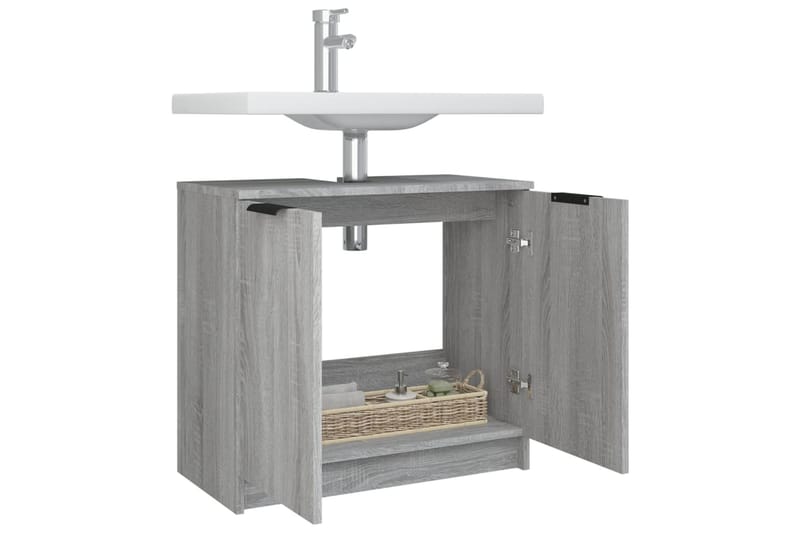 beBasic badeværelsesskab 64,5x33,5x59 cm konstrueret træ grå sonoma-eg - GrÃ¥ - Hus & renovering - Køkken & bad - Badeværelse - Badeværelsesmøbler - Badeværelsesskab
