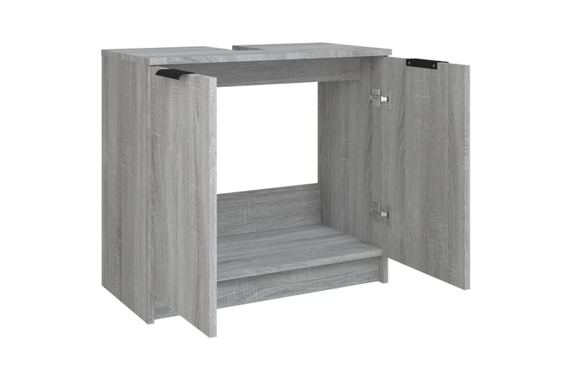 beBasic badeværelsesskab 64,5x33,5x59 cm konstrueret træ grå sonoma-eg - GrÃ¥ - Badeværelsesskab