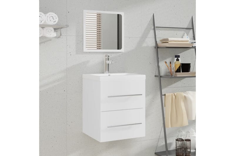 beBasic badeværelsesskab med spejl 41x38,5x48 cm konstrueret træ hvid - Hvid - Hus & renovering - Køkken & bad - Badeværelse - Badeværelsesmøbler - Badeværelsesskab