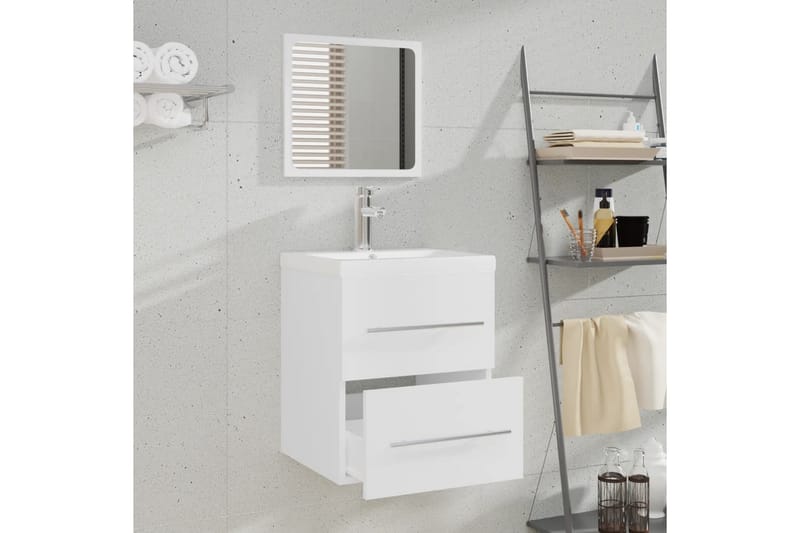 beBasic badeværelsesskab med spejl 41x38,5x48 cm konstrueret træ hvid - Hvid - Hus & renovering - Køkken & bad - Badeværelse - Badeværelsesmøbler - Badeværelsesskab